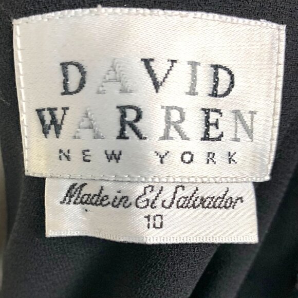 David Warren Black Textured Sparkling Sleeveless Midi Cocktail Dress 10 Elegant - Picture 6 of 8
